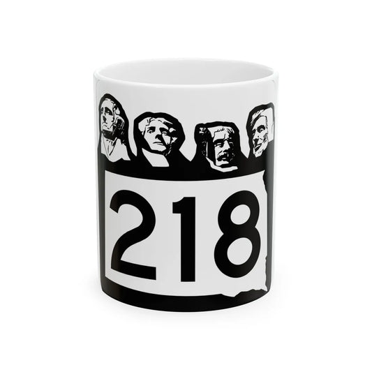 SD 218 1960 (South Dakota) (Road Sign) White Coffee Mug 11oz - Go Mug Yourself