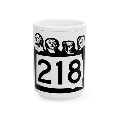 SD 218 1960 (South Dakota) (Road Sign) White Coffee Mug 15oz - Go Mug Yourself