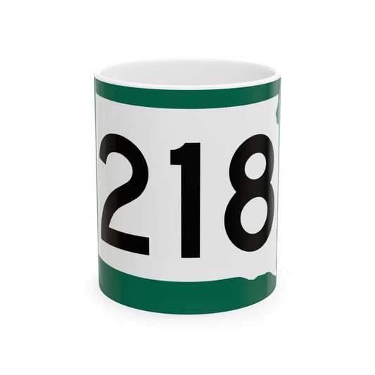 SD 218 (South Dakota) (Road Sign) White Coffee Mug 11oz - Go Mug Yourself