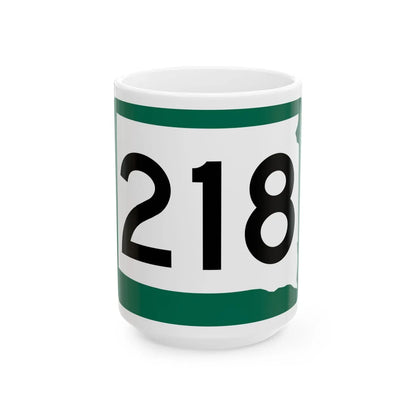 SD 218 (South Dakota) (Road Sign) White Coffee Mug 15oz - Go Mug Yourself