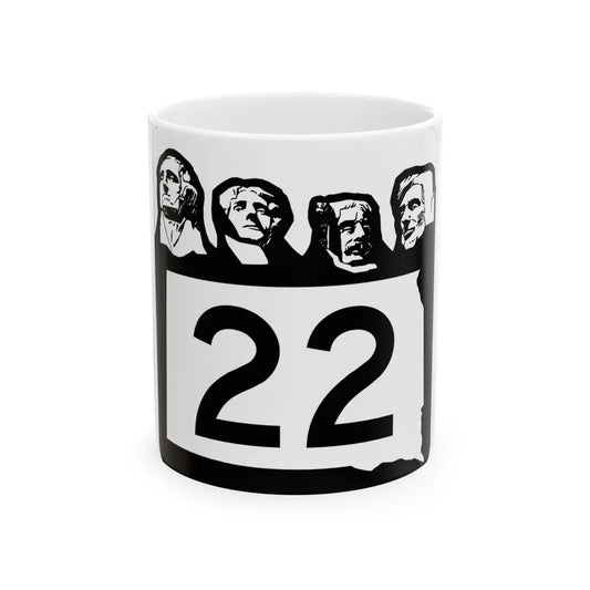 SD 22 1960 (South Dakota) (Road Sign) White Coffee Mug 11oz - Go Mug Yourself