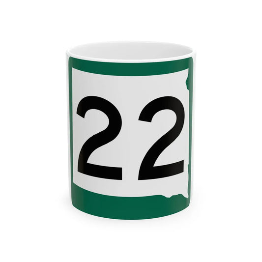 SD 22 (South Dakota) (Road Sign) White Coffee Mug 11oz - Go Mug Yourself
