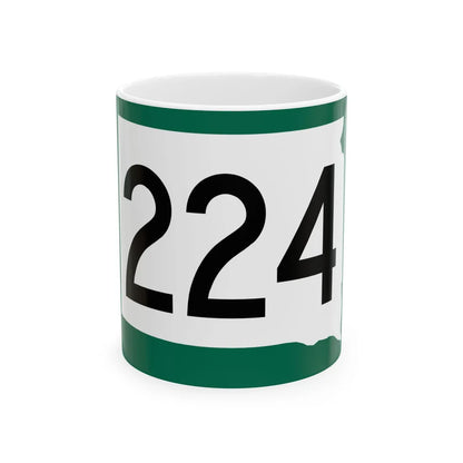 SD 224 (South Dakota) (Road Sign) White Coffee Mug 11oz - Go Mug Yourself