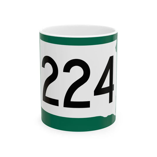 SD 224 (South Dakota) (Road Sign) White Coffee Mug 11oz - Go Mug Yourself