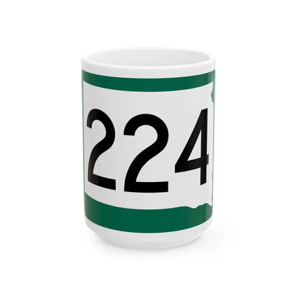 SD 224 (South Dakota) (Road Sign) White Coffee Mug 15oz - Go Mug Yourself