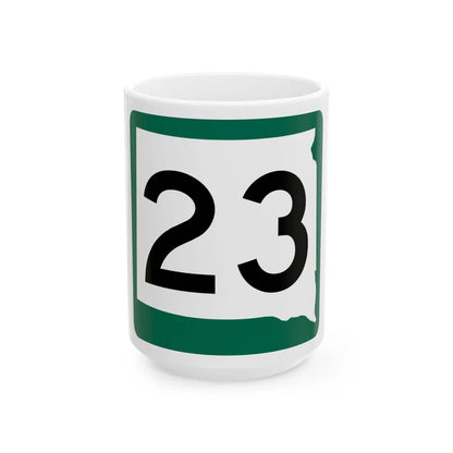 SD 23 (South Dakota) (Road Sign) White Coffee Mug 15oz - Go Mug Yourself
