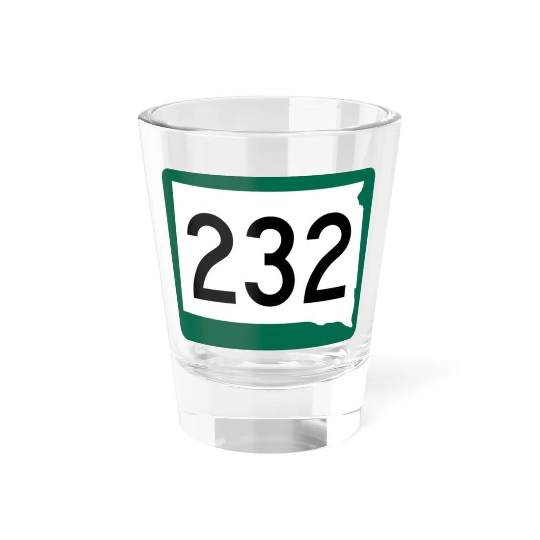 SD 232 (South Dakota) (Road Sign) Shot Glass 1.5oz 1.5oz - Go Mug Yourself
