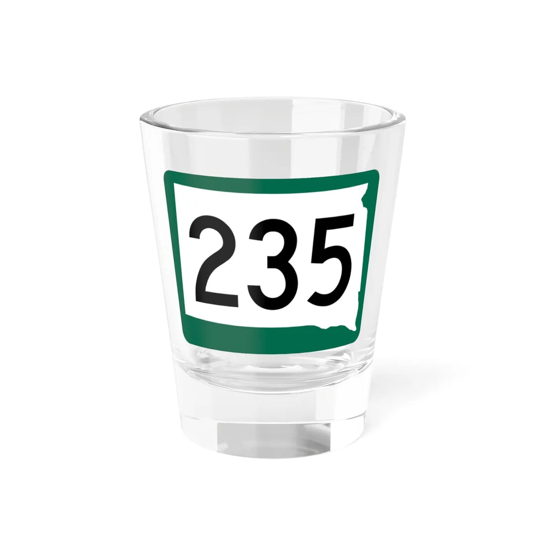 SD 235 (South Dakota) (Road Sign) Shot Glass 1.5oz 1.5oz - Go Mug Yourself