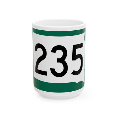 SD 235 (South Dakota) (Road Sign) White Coffee Mug 15oz - Go Mug Yourself