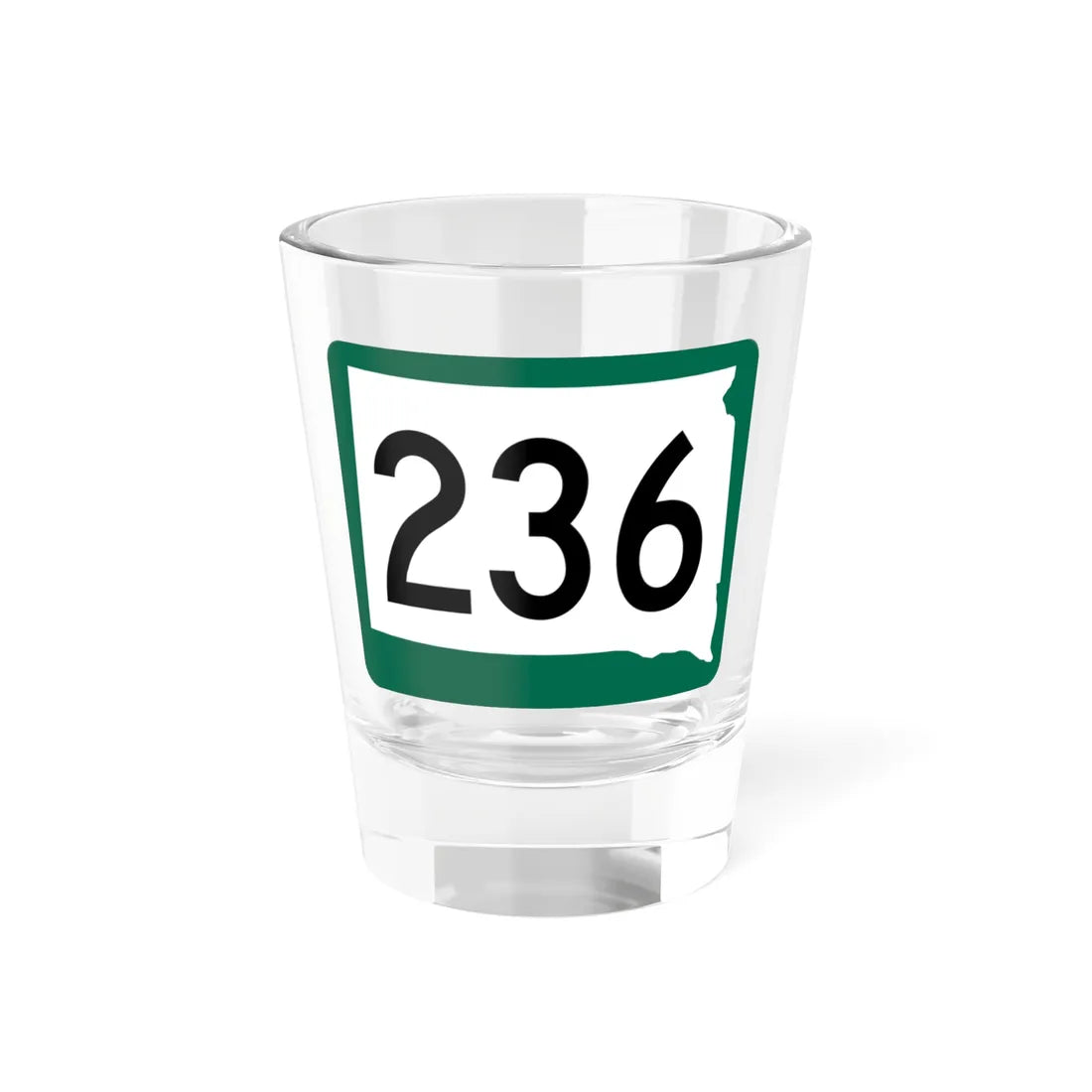 SD 236 (South Dakota) (Road Sign) Shot Glass 1.5oz 1.5oz - Go Mug Yourself