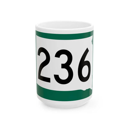 SD 236 (South Dakota) (Road Sign) White Coffee Mug 15oz - Go Mug Yourself
