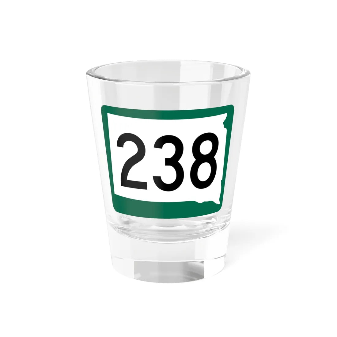 SD 238 (South Dakota) (Road Sign) Shot Glass 1.5oz 1.5oz - Go Mug Yourself