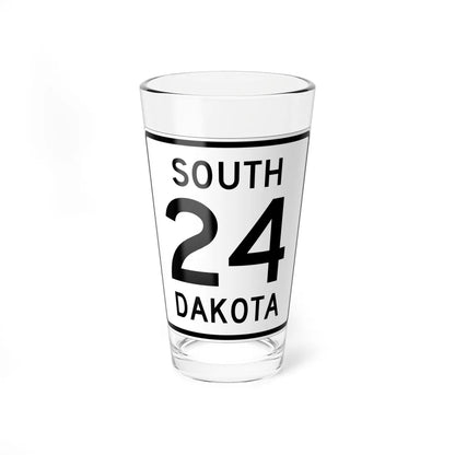 SD 24 1950 (South Dakota) (Road Sign) Pint Glss 16oz 16oz - Go Mug Yourself