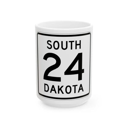 SD 24 1950 (South Dakota) (Road Sign) White Coffee Mug 15oz - Go Mug Yourself