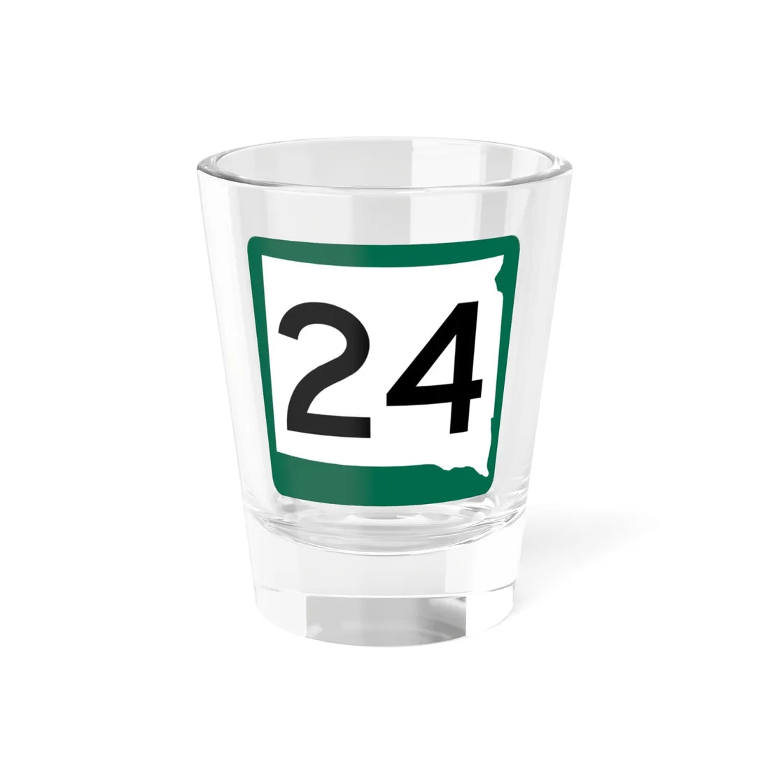 SD 24 (South Dakota) (Road Sign) Shot Glass 1.5oz 1.5oz - Go Mug Yourself
