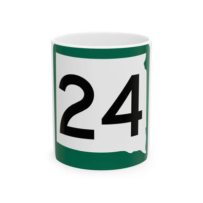 SD 24 (South Dakota) (Road Sign) White Coffee Mug 11oz - Go Mug Yourself