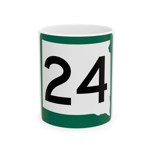 SD 24 (South Dakota) (Road Sign) White Coffee Mug 11oz - Go Mug Yourself