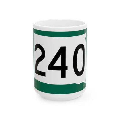 SD 240 (South Dakota) (Road Sign) White Coffee Mug 15oz - Go Mug Yourself