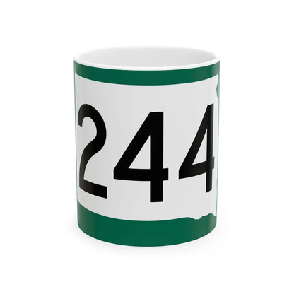 SD 244 (South Dakota) (Road Sign) White Coffee Mug 11oz - Go Mug Yourself