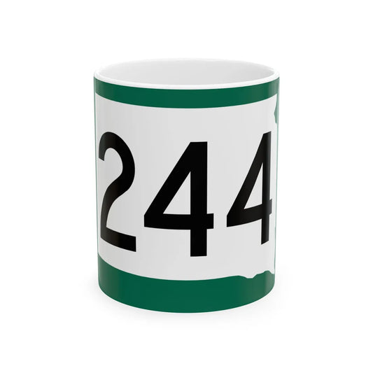 SD 244 (South Dakota) (Road Sign) White Coffee Mug 11oz - Go Mug Yourself