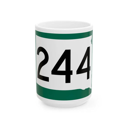 SD 244 (South Dakota) (Road Sign) White Coffee Mug 15oz - Go Mug Yourself