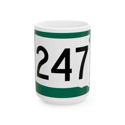 SD 247 (South Dakota) (Road Sign) White Coffee Mug 15oz - Go Mug Yourself