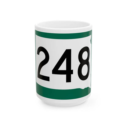 SD 248 (South Dakota) (Road Sign) White Coffee Mug 15oz - Go Mug Yourself