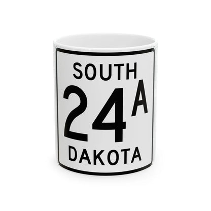 SD 24A 1950 (South Dakota) (Road Sign) White Coffee Mug 11oz - Go Mug Yourself