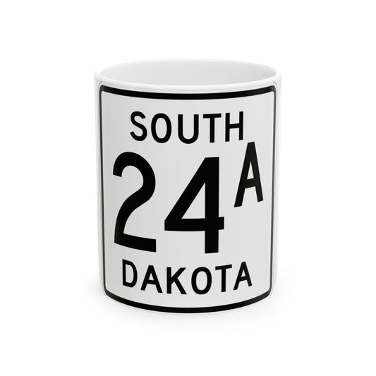 SD 24A 1950 (South Dakota) (Road Sign) White Coffee Mug 11oz - Go Mug Yourself
