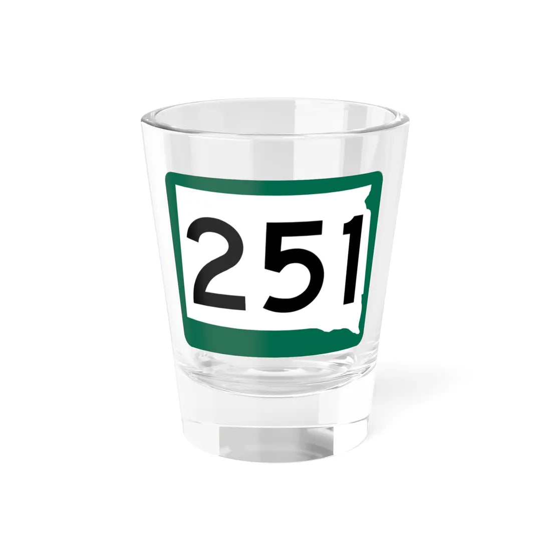 SD 251 (South Dakota) (Road Sign) Shot Glass 1.5oz 1.5oz - Go Mug Yourself