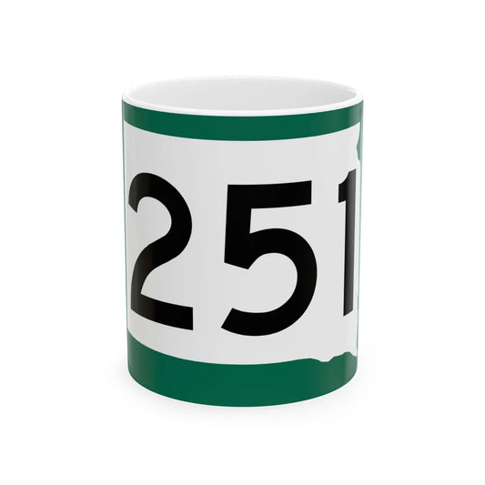 SD 251 (South Dakota) (Road Sign) White Coffee Mug 11oz - Go Mug Yourself