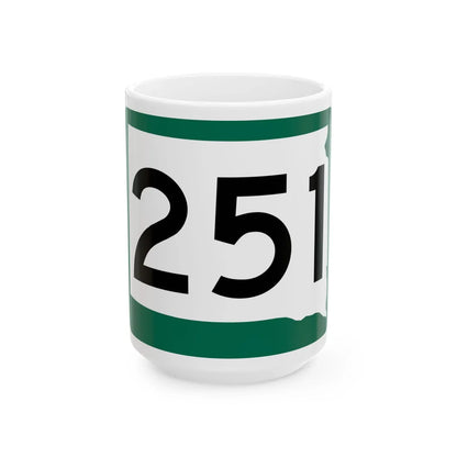 SD 251 (South Dakota) (Road Sign) White Coffee Mug 15oz - Go Mug Yourself