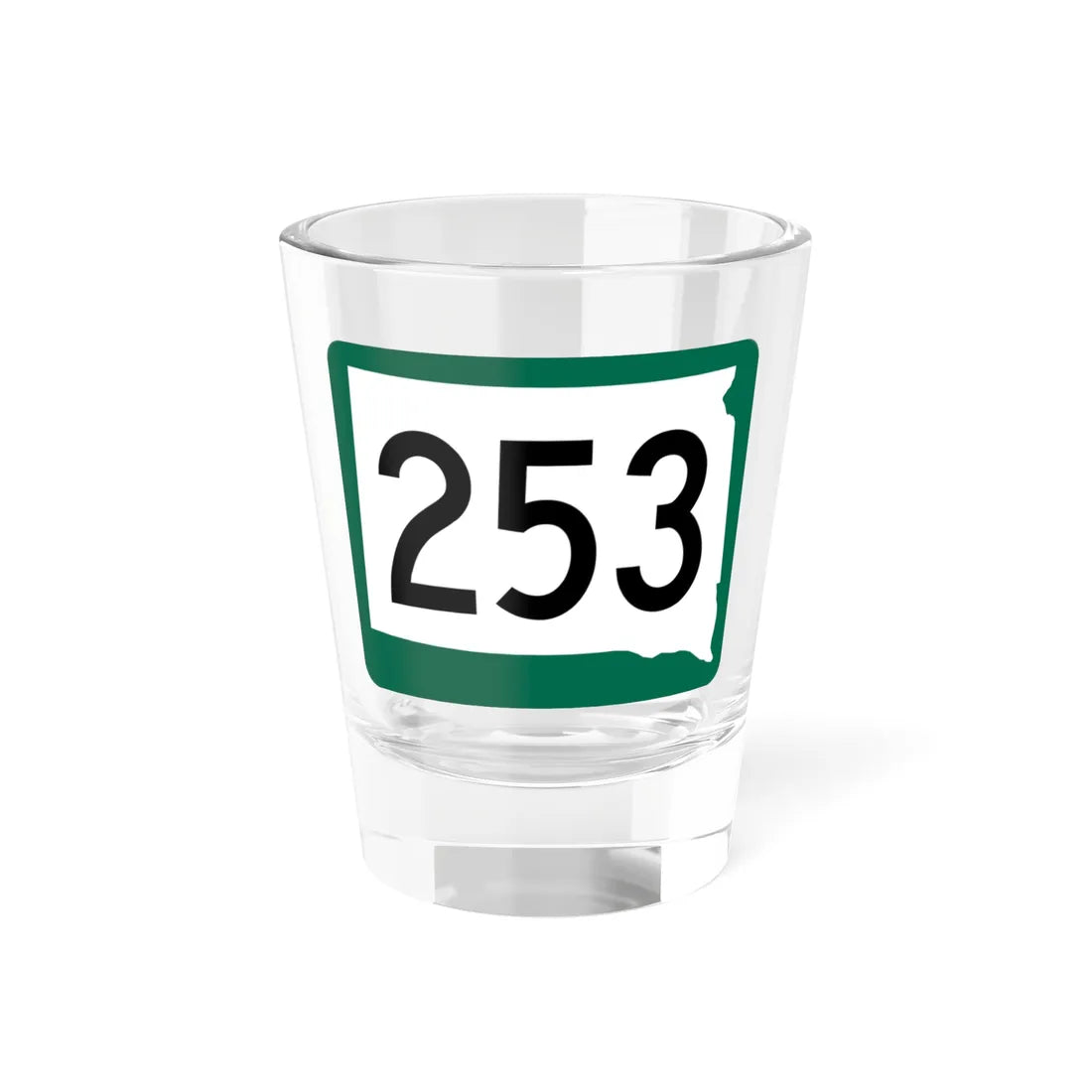SD 253 (South Dakota) (Road Sign) Shot Glass 1.5oz 1.5oz - Go Mug Yourself