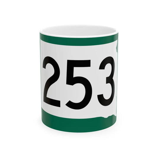 SD 253 (South Dakota) (Road Sign) White Coffee Mug 11oz - Go Mug Yourself