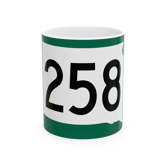 SD 258 (South Dakota) (Road Sign) White Coffee Mug 11oz - Go Mug Yourself
