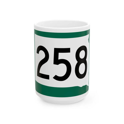 SD 258 (South Dakota) (Road Sign) White Coffee Mug 15oz - Go Mug Yourself