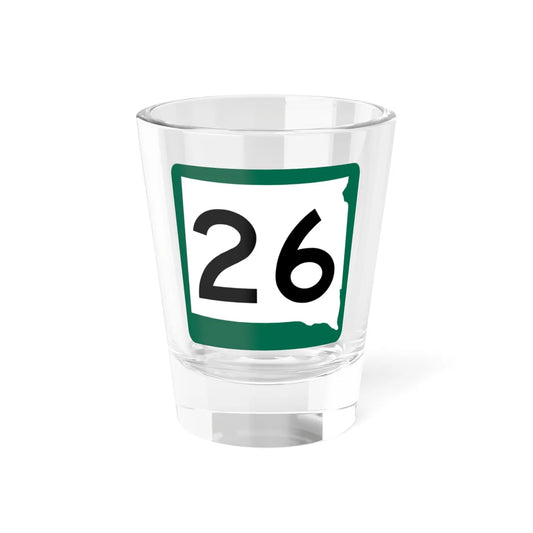 SD 26 (South Dakota) (Road Sign) Shot Glass 1.5oz 1.5oz - Go Mug Yourself