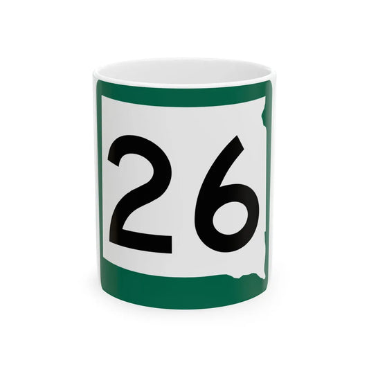 SD 26 (South Dakota) (Road Sign) White Coffee Mug 11oz - Go Mug Yourself