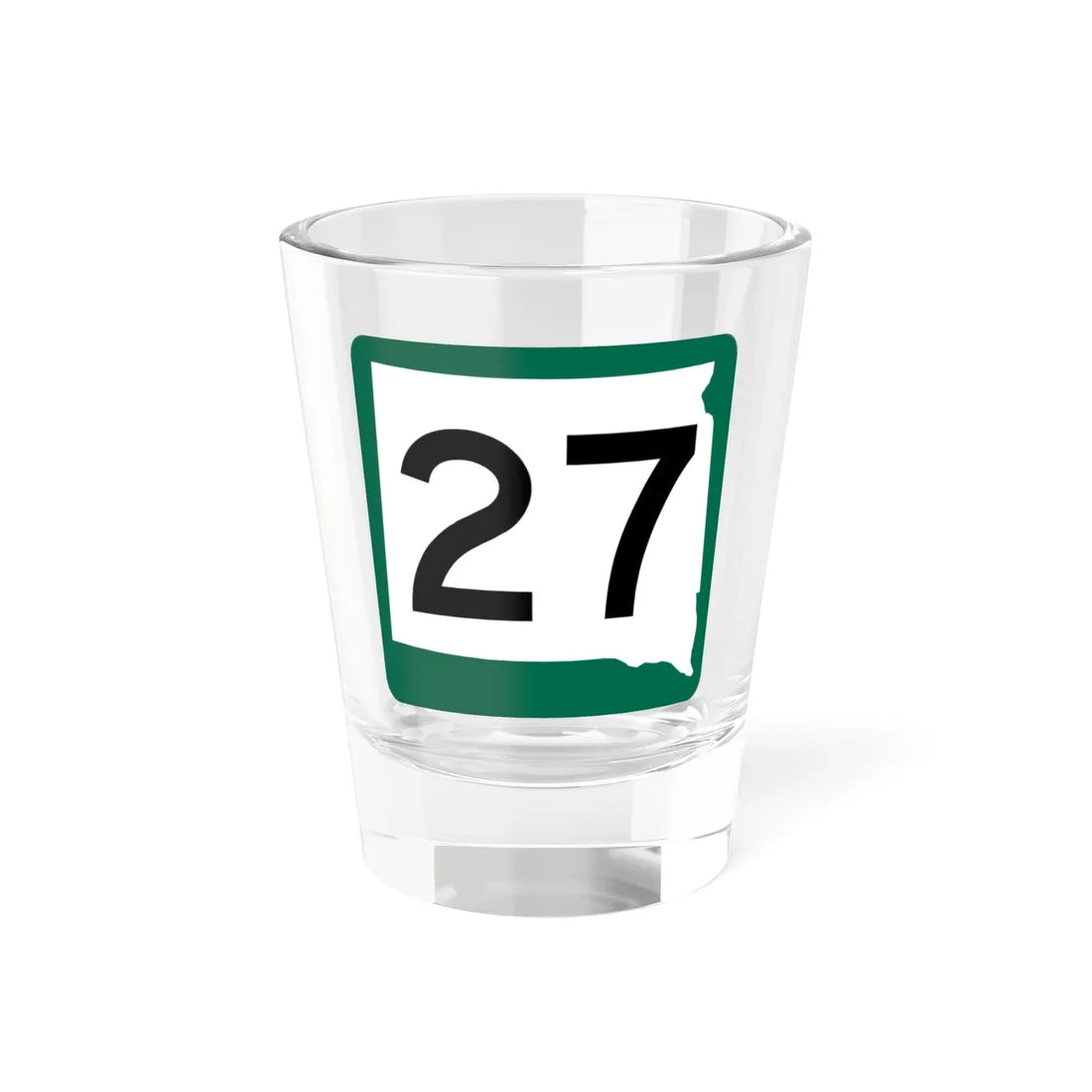 SD 27 (South Dakota) (Road Sign) Shot Glass 1.5oz 1.5oz - Go Mug Yourself