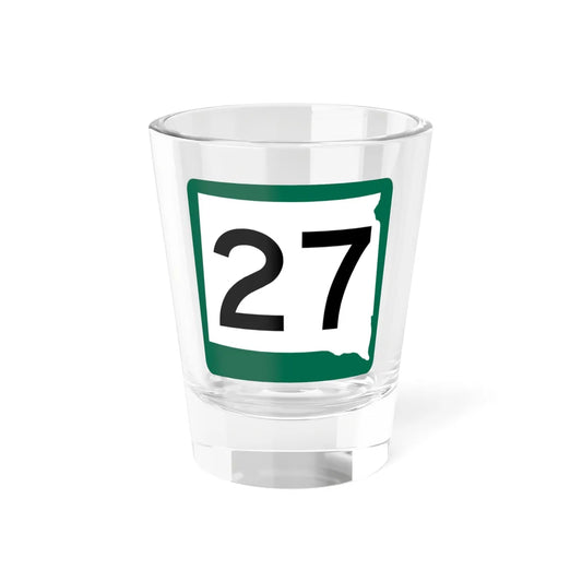 SD 27 (South Dakota) (Road Sign) Shot Glass 1.5oz 1.5oz - Go Mug Yourself
