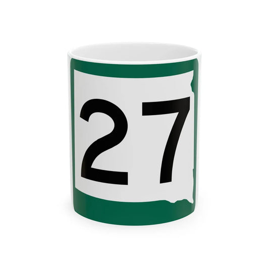 SD 27 (South Dakota) (Road Sign) White Coffee Mug 11oz - Go Mug Yourself