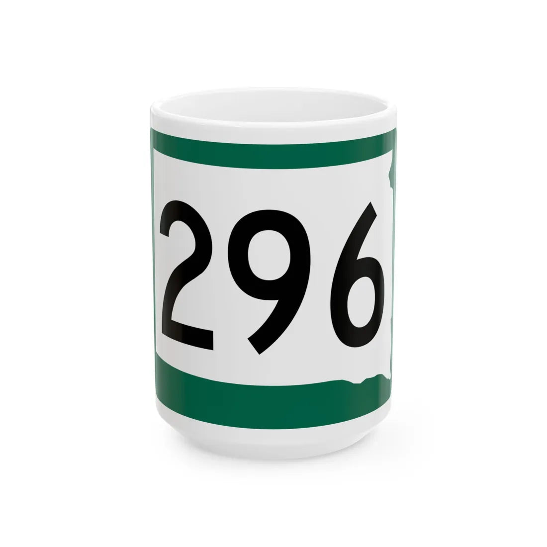 SD 296 (South Dakota) (Road Sign) White Coffee Mug 15oz - Go Mug Yourself