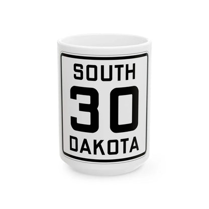 SD 30 1926 (South Dakota) (Road Sign) White Coffee Mug 15oz - Go Mug Yourself