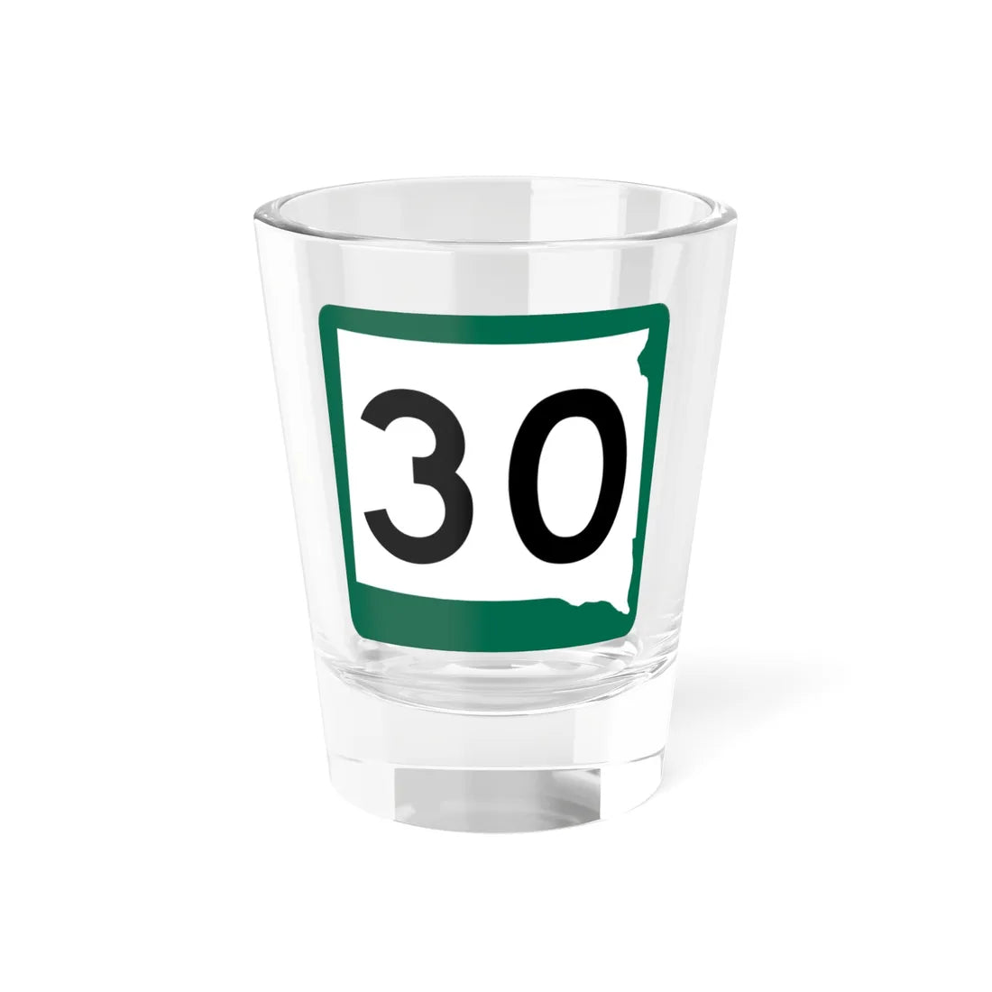 SD 30 (South Dakota) (Road Sign) Shot Glass 1.5oz 1.5oz - Go Mug Yourself