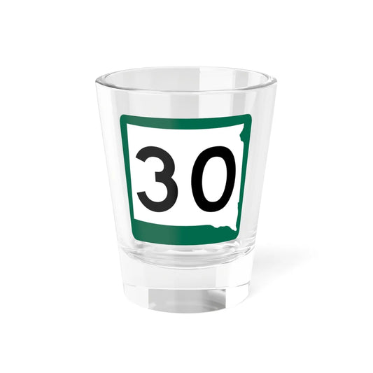 SD 30 (South Dakota) (Road Sign) Shot Glass 1.5oz 1.5oz - Go Mug Yourself
