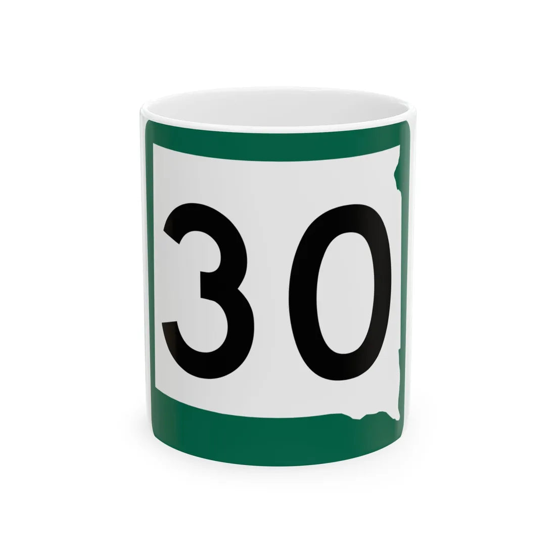 SD 30 (South Dakota) (Road Sign) White Coffee Mug 11oz - Go Mug Yourself