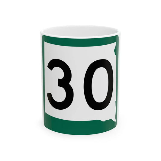 SD 30 (South Dakota) (Road Sign) White Coffee Mug 11oz - Go Mug Yourself
