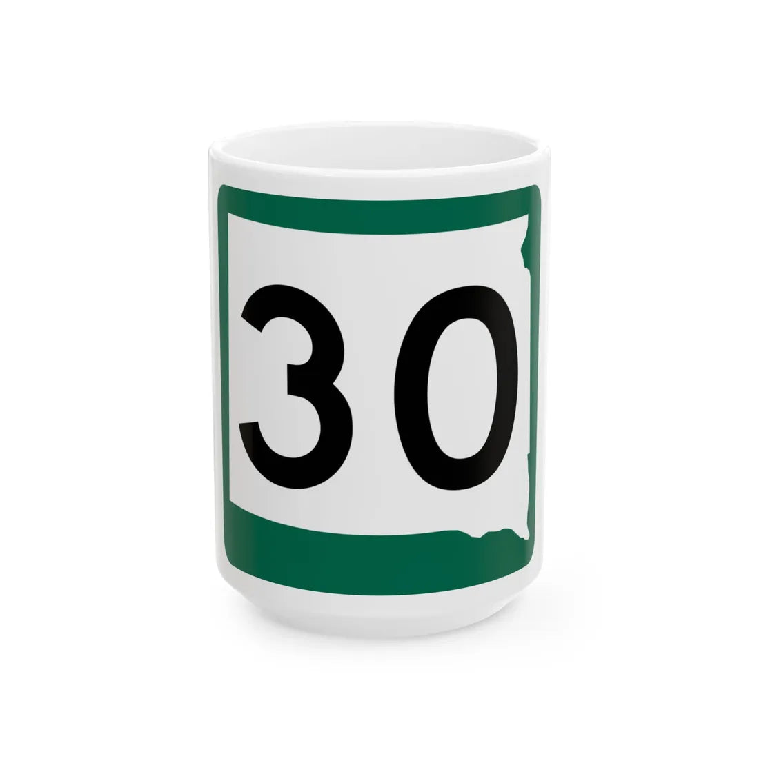SD 30 (South Dakota) (Road Sign) White Coffee Mug 15oz - Go Mug Yourself