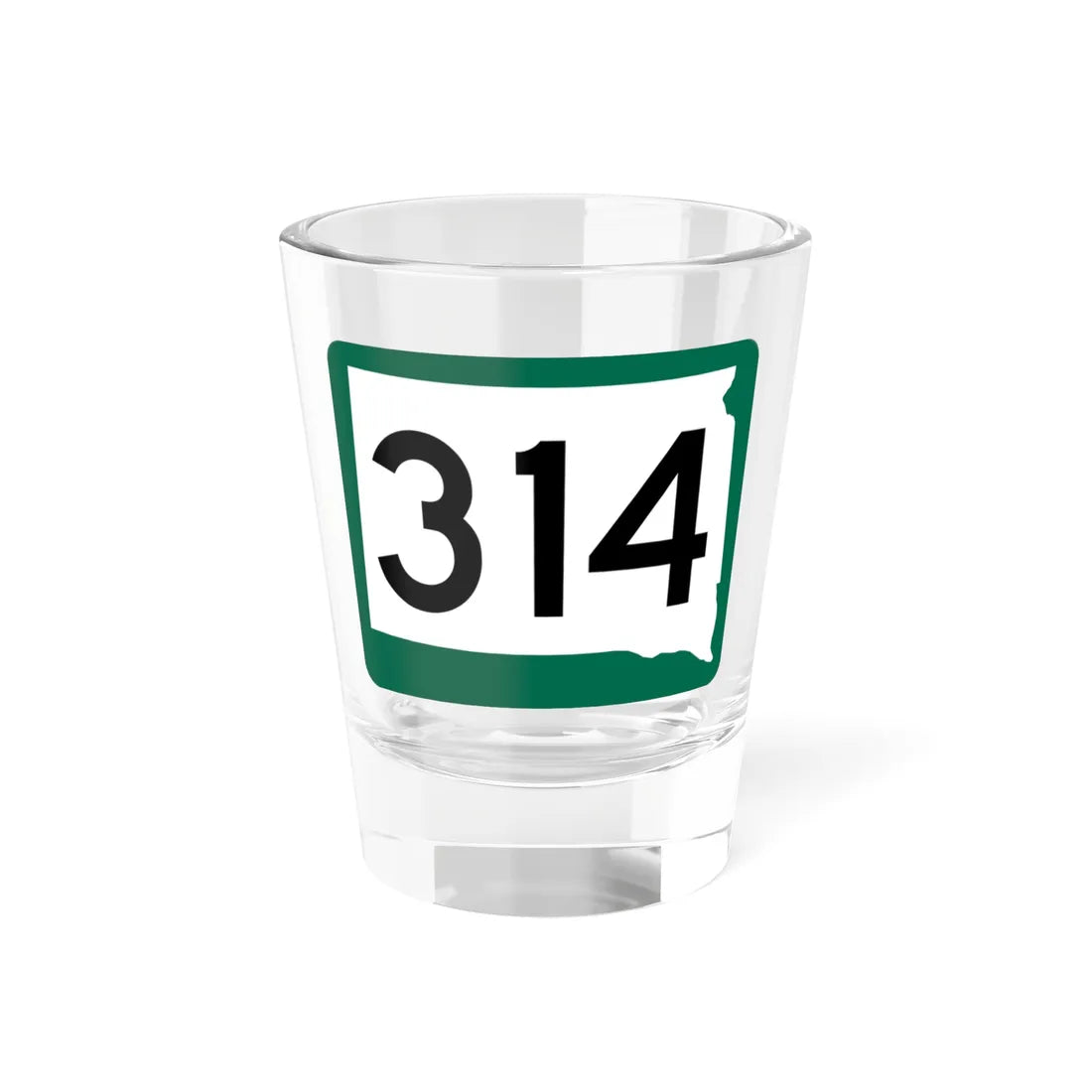 SD 314 (South Dakota) (Road Sign) Shot Glass 1.5oz 1.5oz - Go Mug Yourself