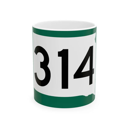 SD 314 (South Dakota) (Road Sign) White Coffee Mug 11oz - Go Mug Yourself
